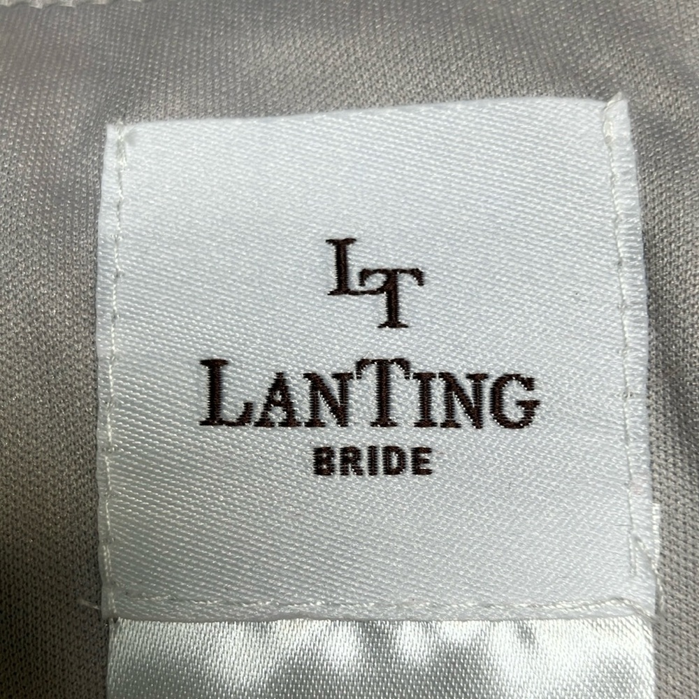 Lanting Bride Elegant Silver Sequined Fitted Top … - image 3